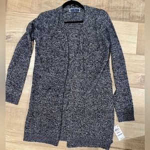 NWT-Karen Scott open black and white cardigan, size S